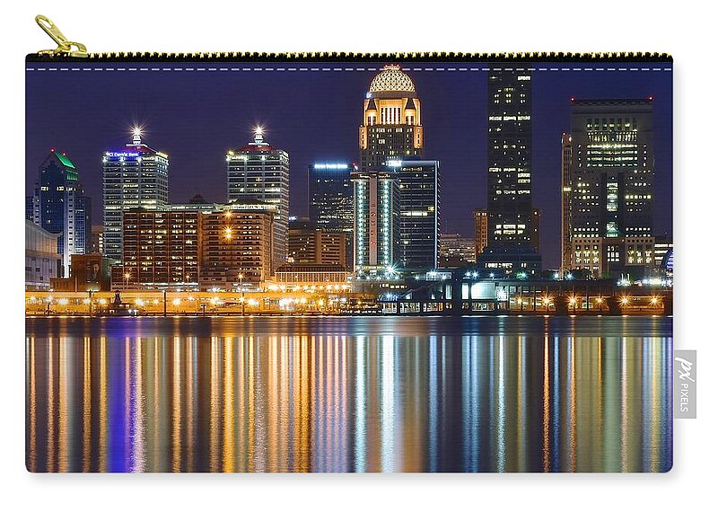 Louisville Zip Pouch featuring the photograph The Lights of a Louisville Night by Frozen in Time Fine Art Photography