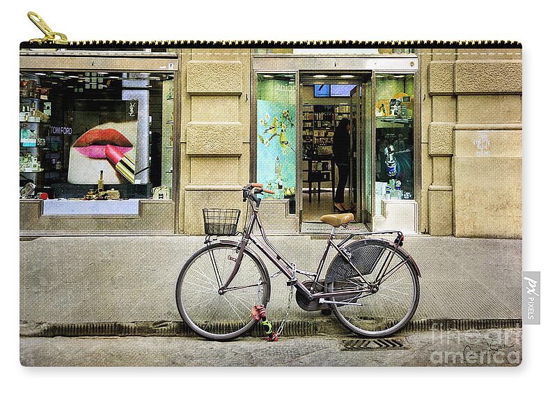 Lipstick Zip Pouch featuring the photograph The Lipstick Bicycle by Craig J Satterlee