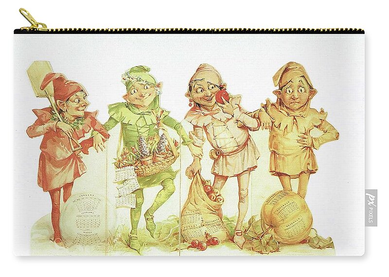  Zip Pouch featuring the painting The Little Elves by Reynold Jay