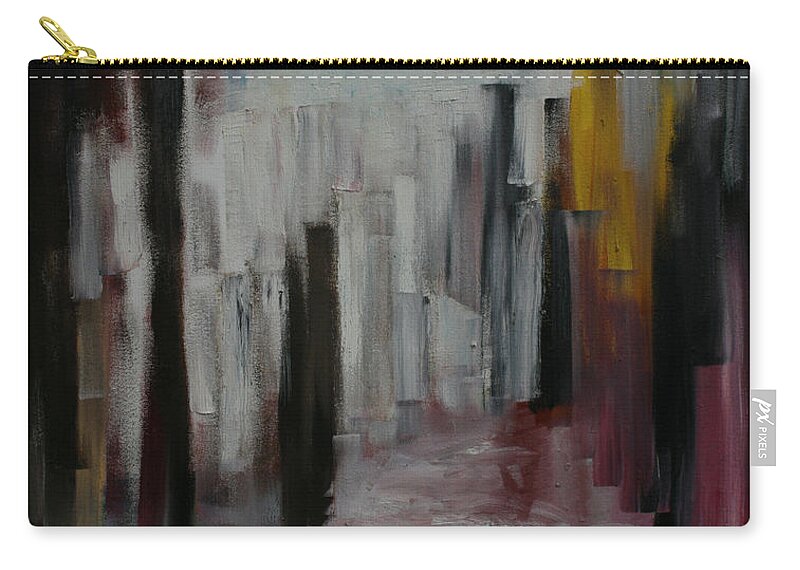 The Long Run Zip Pouch featuring the painting The long Run by Obi-Tabot Tabe