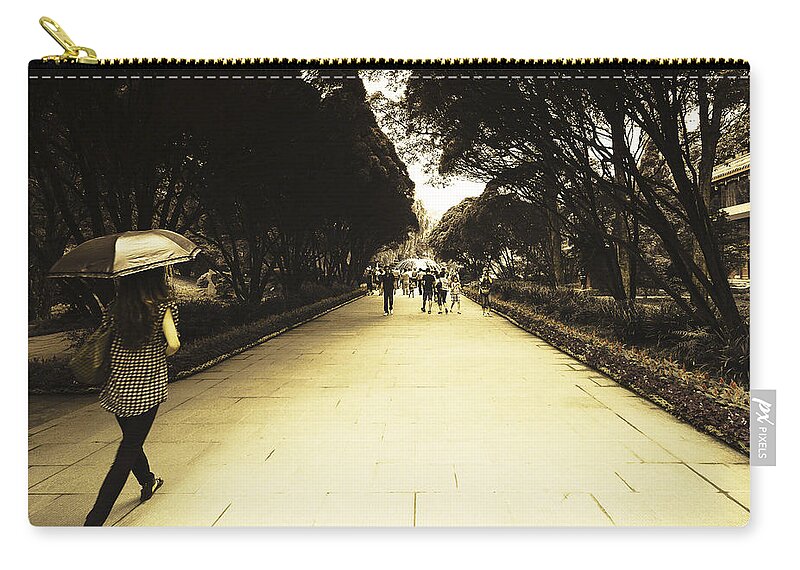 Landscape Zip Pouch featuring the photograph The long walk by Patrick Kain