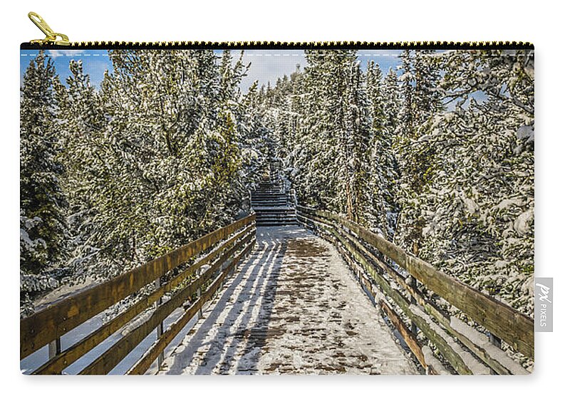  Zip Pouch featuring the photograph The long walkway by Bill Howard
