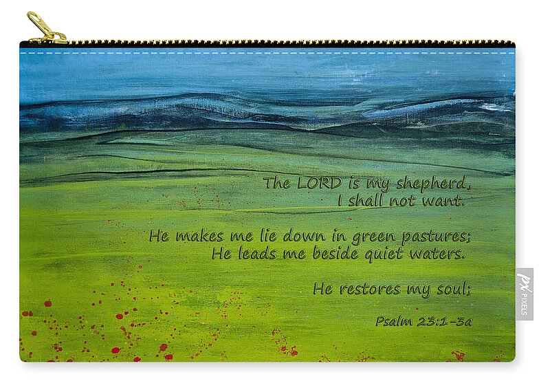 Pasture Zip Pouch featuring the photograph The Lord Is My Shepherd by Jani Freimann