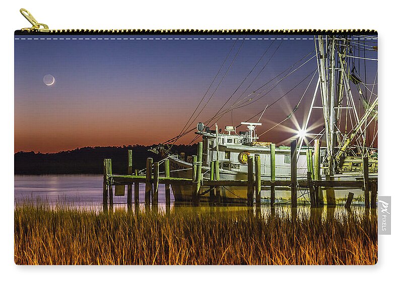 Folly Beach Zip Pouch featuring the photograph The Low Country Way - Folly Beach SC by Donnie Whitaker