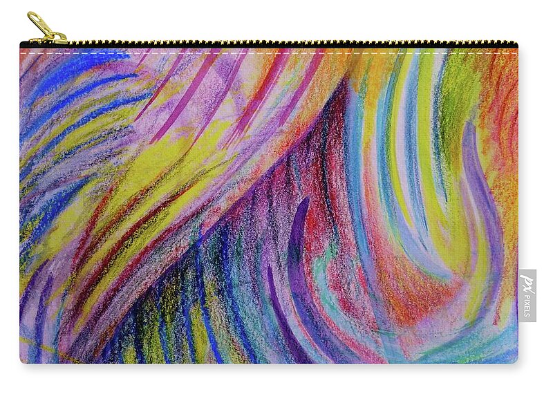Colored Pencil Zip Pouch featuring the mixed media Come Into My Color by Rosanne Licciardi