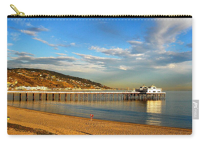 Malibu Zip Pouch featuring the photograph The Malibu Pier by Marc Bittan