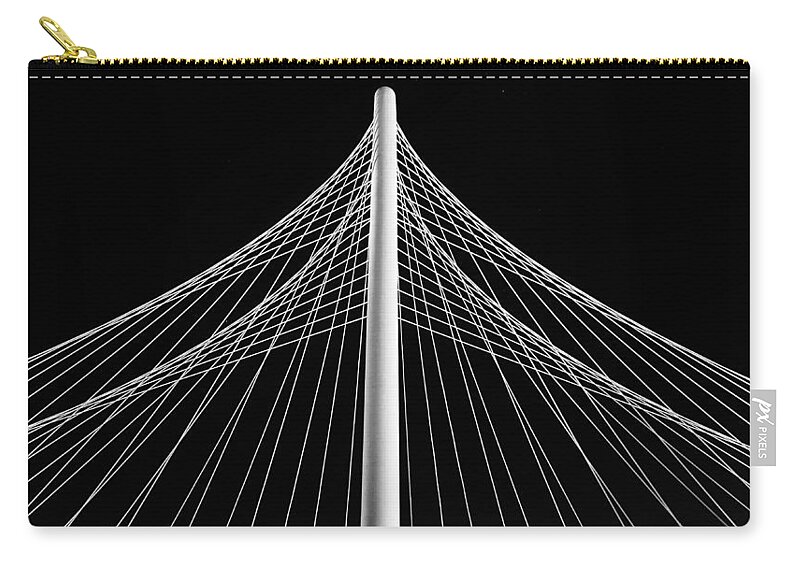 Margaret Hunt Hill Bridge Zip Pouch featuring the photograph The Margaret Hunt Hill Bridge in Dallas by Robert Bellomy
