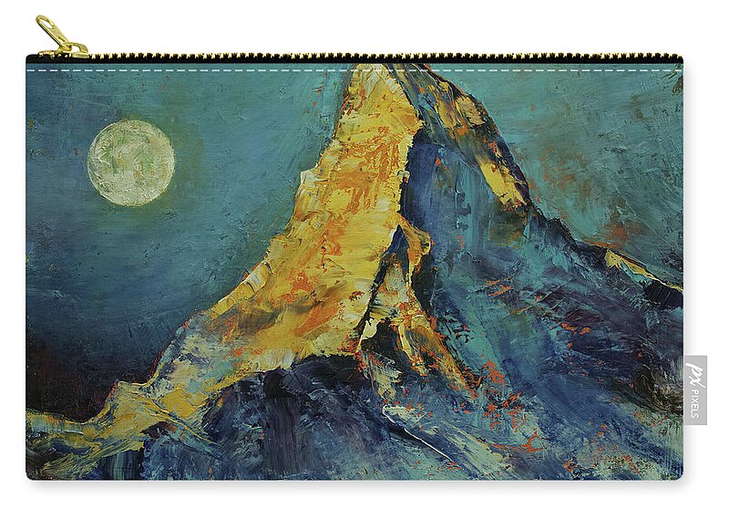 Michael Creese Zip Pouch featuring the painting The Matterhorn by Michael Creese