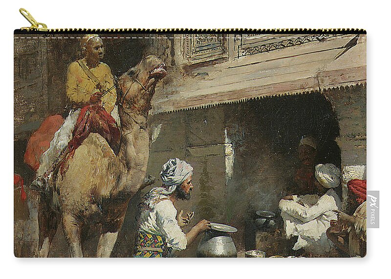 Metalsmith Zip Pouch featuring the painting The Metalsmith's Shop by Edwin Lord Weeks