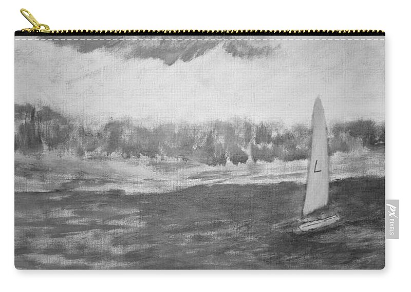 Sailing Zip Pouch featuring the painting The Mighty Luke by John Scates