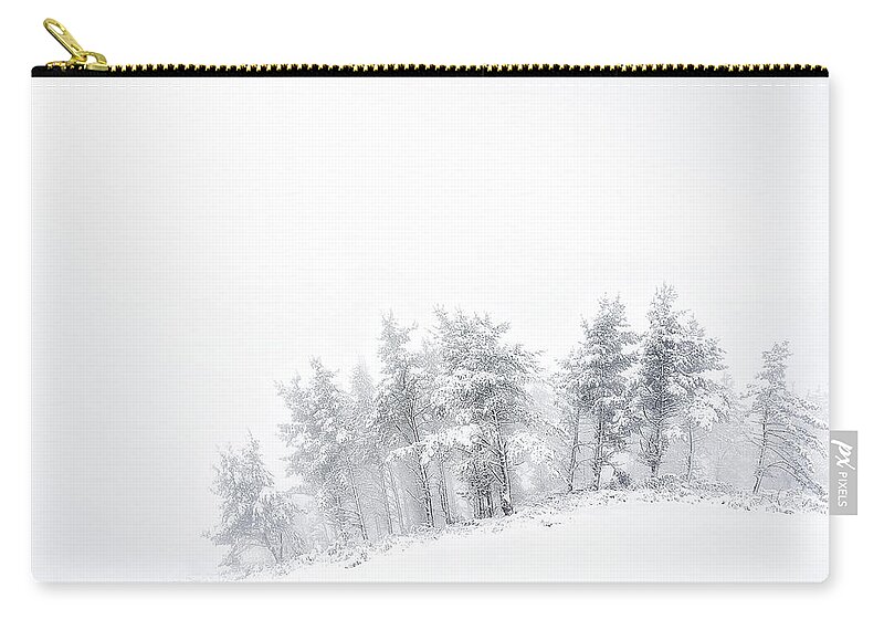 Winter Zip Pouch featuring the photograph The minimal forest by Mikel Martinez de Osaba