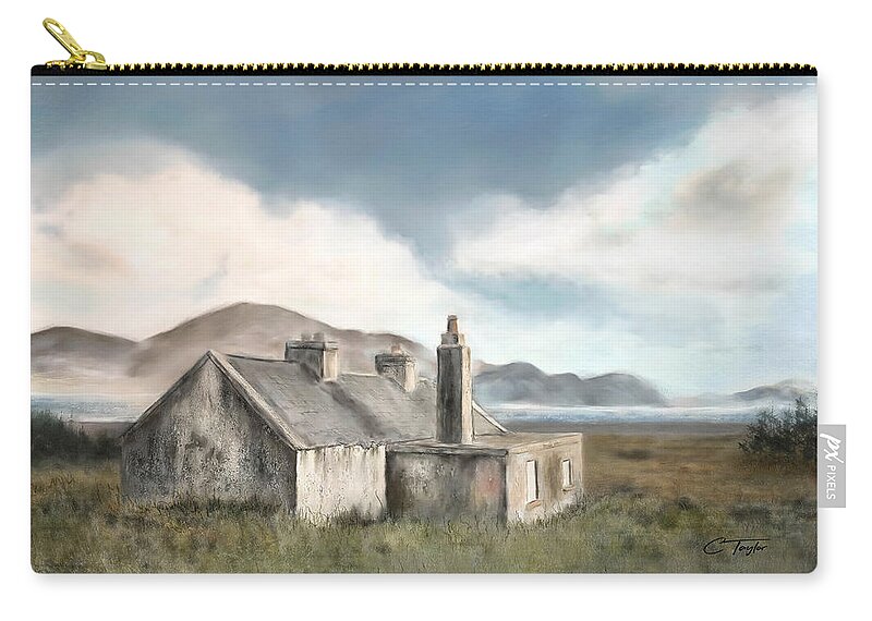 Moorland Zip Pouch featuring the painting The Mist of Moorland by Colleen Taylor