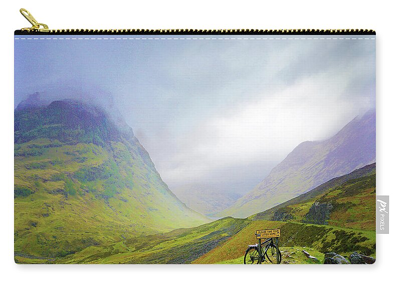 Scotland Zip Pouch featuring the digital art The Mists of Rannoch Moor by Vicki Lea Eggen