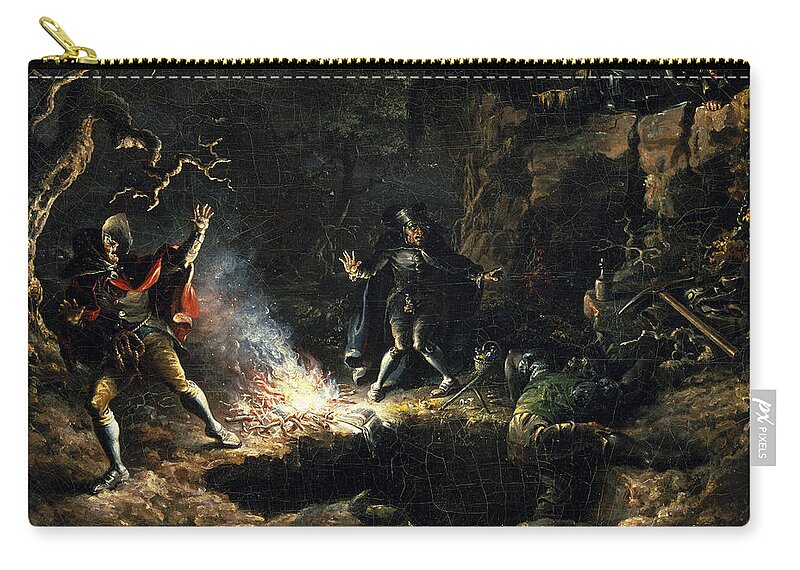 John Quidor Zip Pouch featuring the painting The Money Diggers by John Quidor