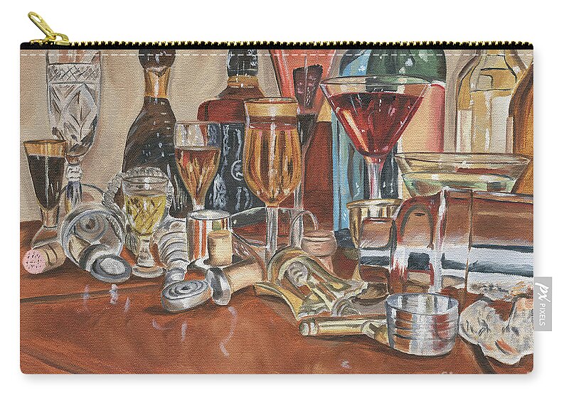 Alcohol Carry-all Pouch featuring the painting The Morning After by Debbie DeWitt