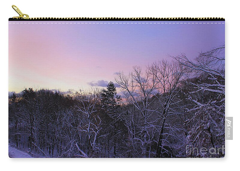 Morning Sky Zip Pouch featuring the photograph The Morning Glow by Sudakshina Bhattacharya