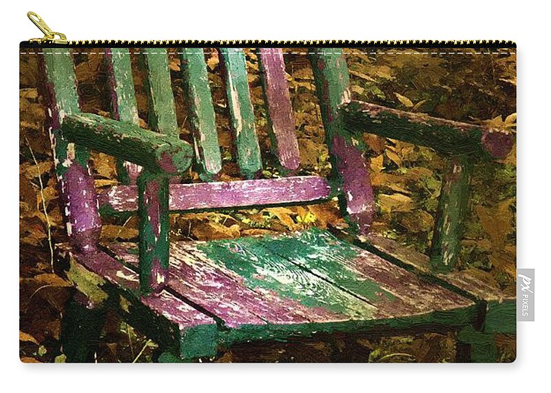 Chair Zip Pouch featuring the painting The Motley Chair by RC DeWinter