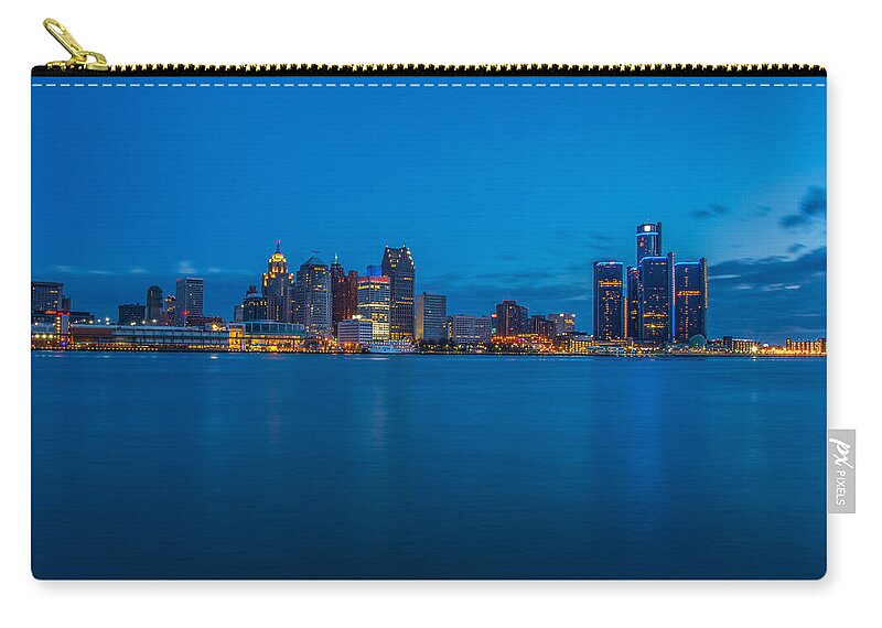 Detroit Zip Pouch featuring the photograph The Motor City by Pravin Sitaraman