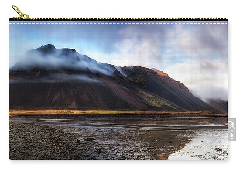 Iceland Zip Pouch featuring the photograph The mountain by Jorge Maia