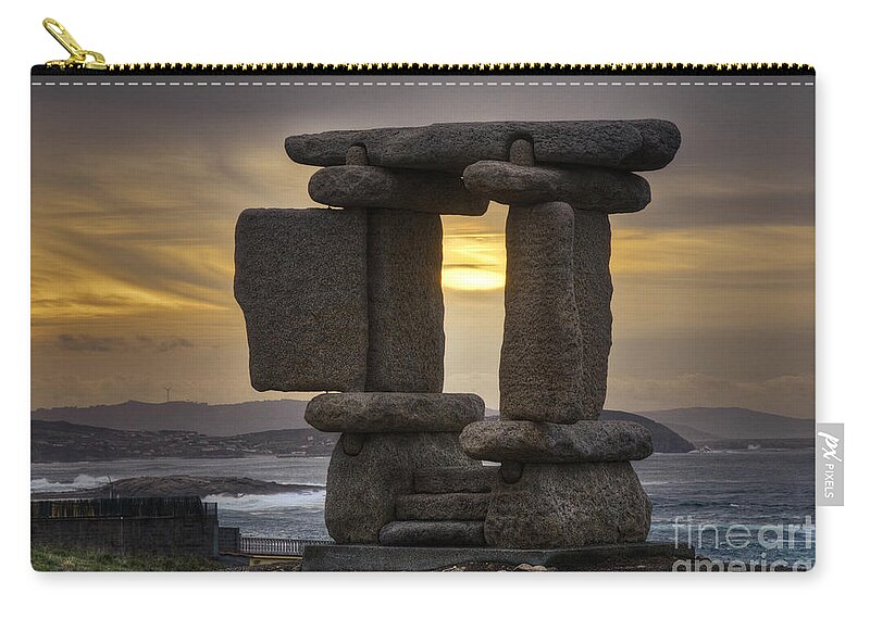 Sculpture.monument Zip Pouch featuring the photograph The Mystical Open Door to the Ocean by Heiko Koehrer-Wagner