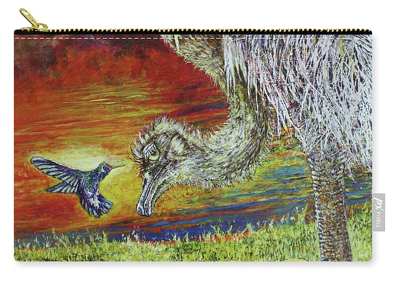 Hummingbird Zip Pouch featuring the painting The Nanny by David Joyner
