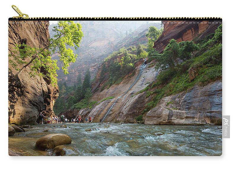Narrows Zip Pouch featuring the photograph The Narrows by Sue Cullumber