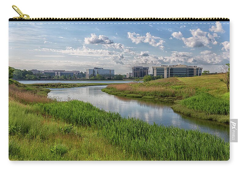 The Neponset River And Pope John Paul Park Zip Pouch featuring the photograph The Neponset River And Pope John Paul Park by Brian MacLean