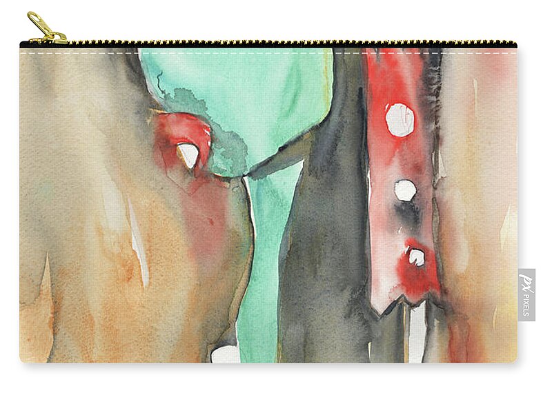 Watercolor Zip Pouch featuring the painting New Neighbors by Sandra Church