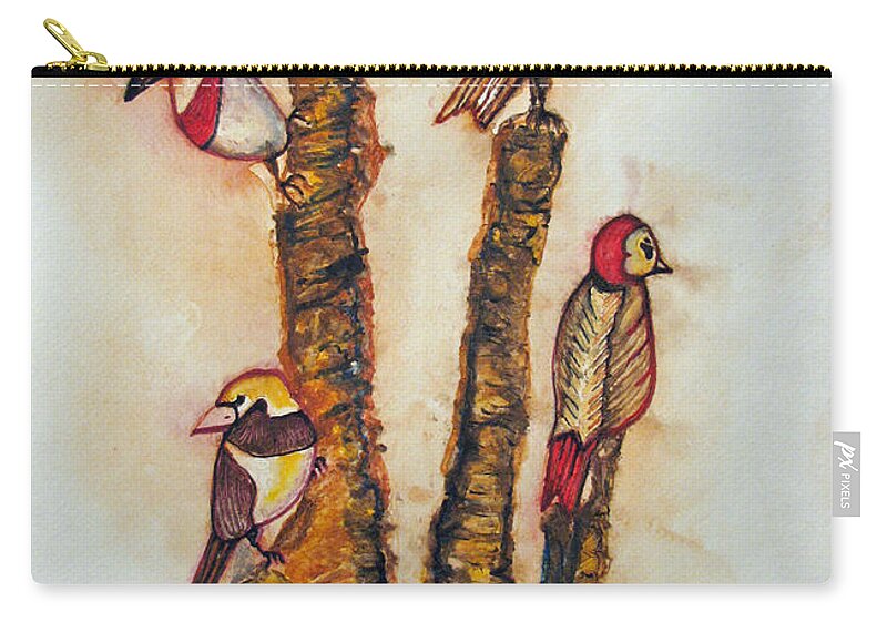 Birds Carry-all Pouch featuring the painting The Night Watchers by Patricia Arroyo