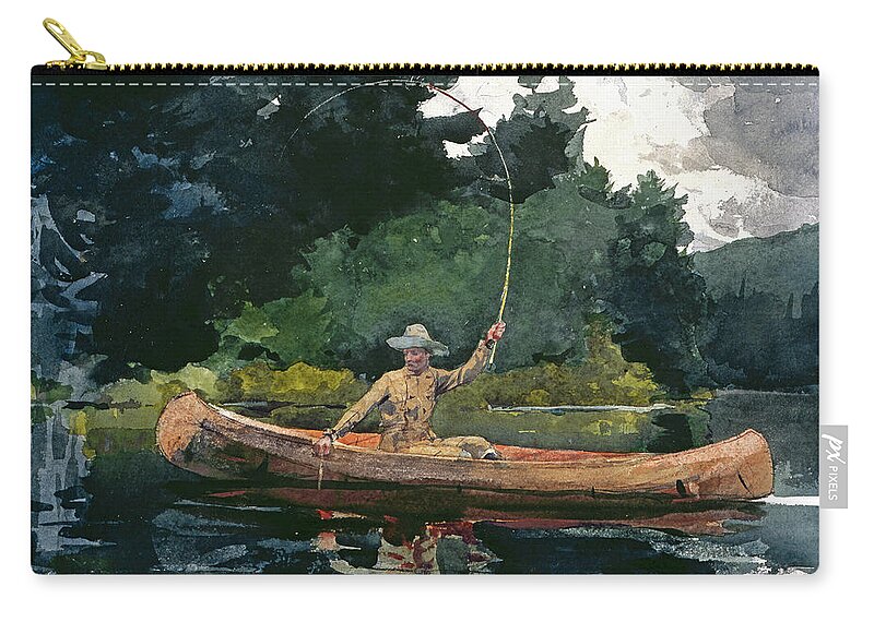 Winslow Homer Carry-all Pouch featuring the drawing The North Woods by Winslow Homer