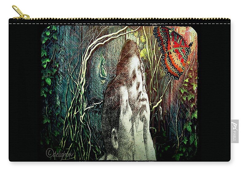 Butterfly Zip Pouch featuring the digital art The only word... by Delight Worthyn