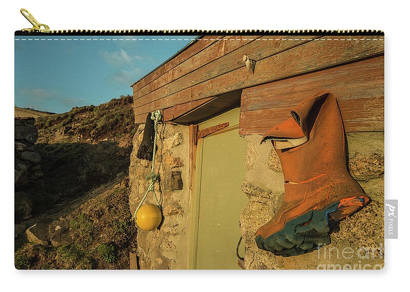 Wellington Zip Pouch featuring the photograph The Orange Welly by Rob Hawkins