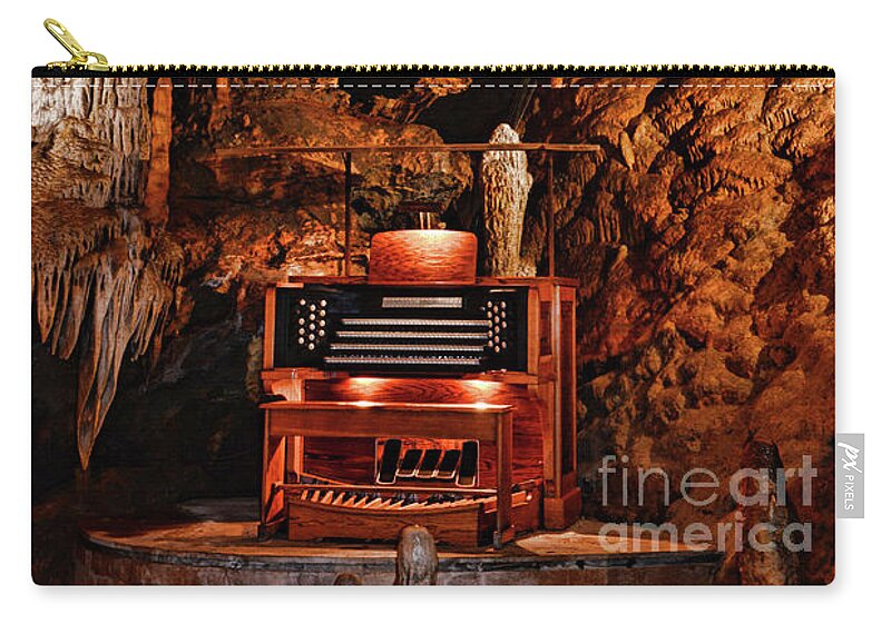 Paul Ward Zip Pouch featuring the photograph The Organ in the Cavern by Paul Ward