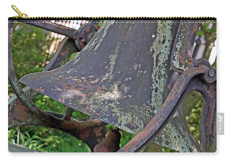Oak Zip Pouch featuring the photograph The Original Bell Of Oak Hill Cemetery by Cora Wandel