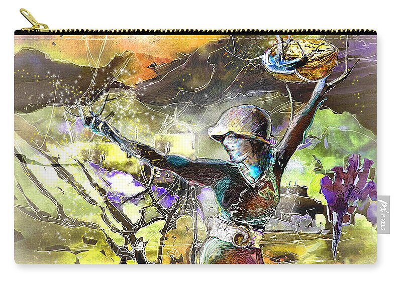 Bible Painting Zip Pouch featuring the painting The Parable of The Sower by Miki De Goodaboom