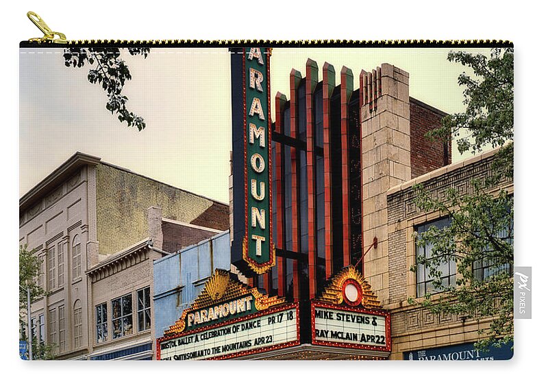 Bristol Zip Pouch featuring the photograph The Paramount Theatre by Mountain Dreams