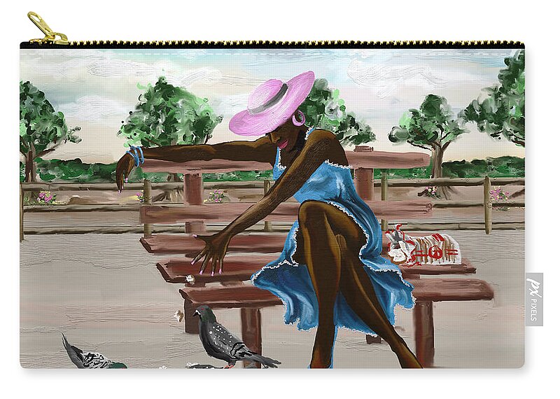  Zip Pouch featuring the digital art The Park by Terri Meredith