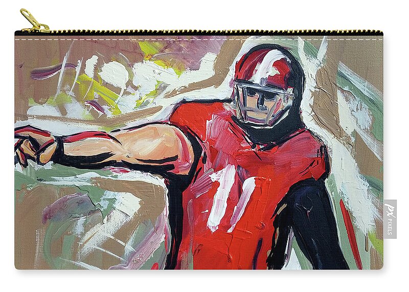  Zip Pouch featuring the painting The pass by John Gholson