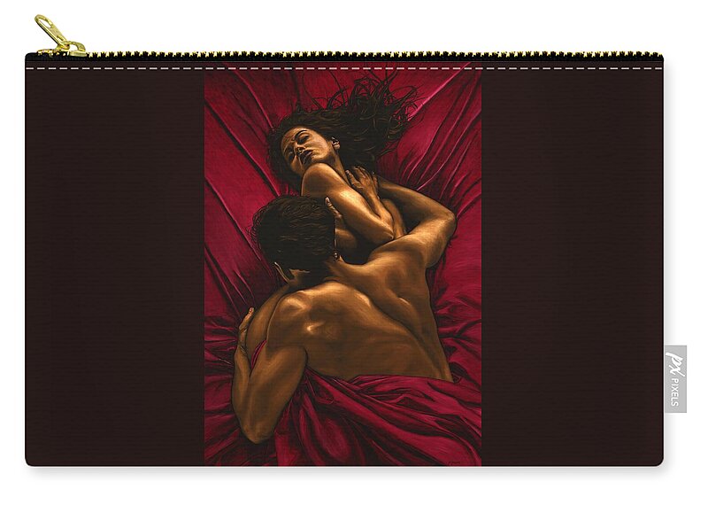 Nude Zip Pouch featuring the painting The Passion by Richard Young