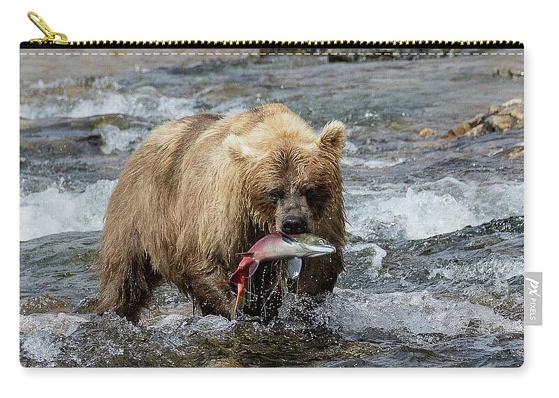 Alaska Zip Pouch featuring the photograph The Perfect Catch by Cheryl Strahl