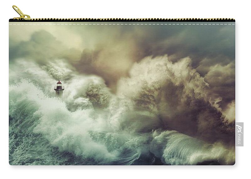 Storm Zip Pouch featuring the digital art The perfect Storm by Lilia D