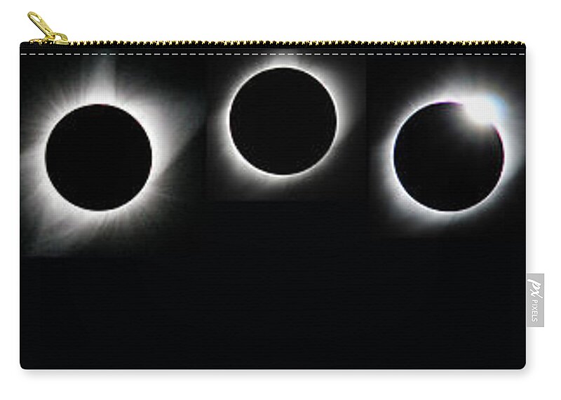 Eclipse Zip Pouch featuring the photograph The Phases of an Eclipse - Curved by Matt Swinden