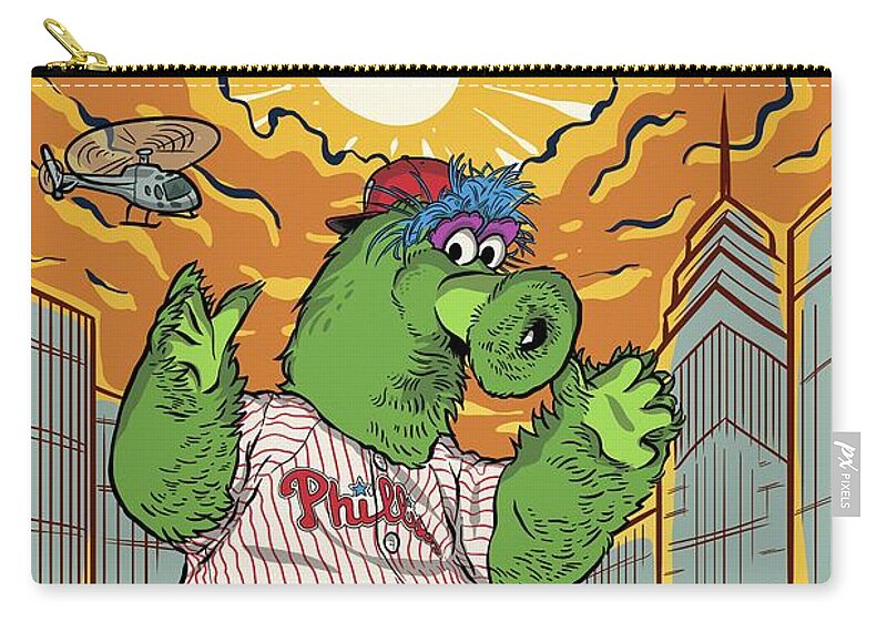 Philly Carry-all Pouch featuring the drawing The Pherocious Phanatic by Miggs The Artist
