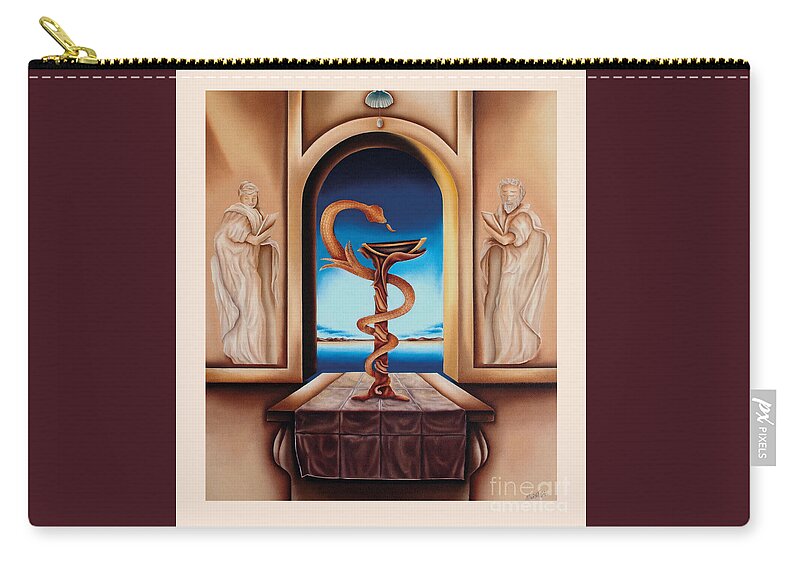 Asclepius Zip Pouch featuring the painting Surreal The Physician by Johannes Murat