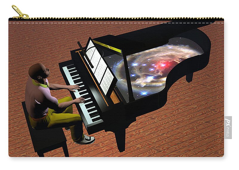 Portraits Zip Pouch featuring the digital art The Pianist by Walter Neal