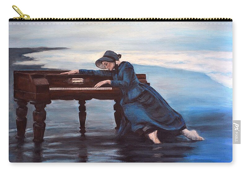 Inspired By The Movie And Ballet The Piano Zip Pouch featuring the painting The Piano by Escha Van den bogerd