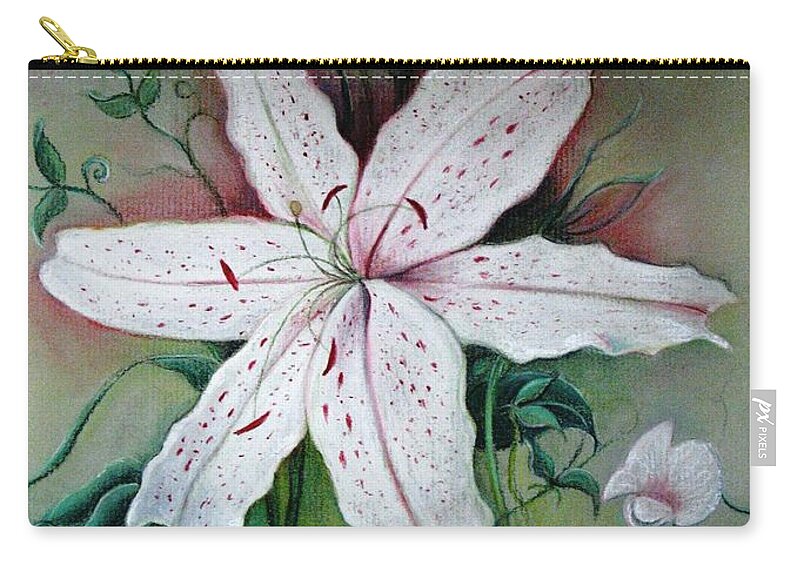 Lily Zip Pouch featuring the painting The Power of His Resurrection by Hazel Holland