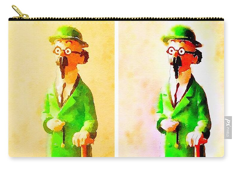 Professor Zip Pouch featuring the painting The Professor by HELGE Art Gallery