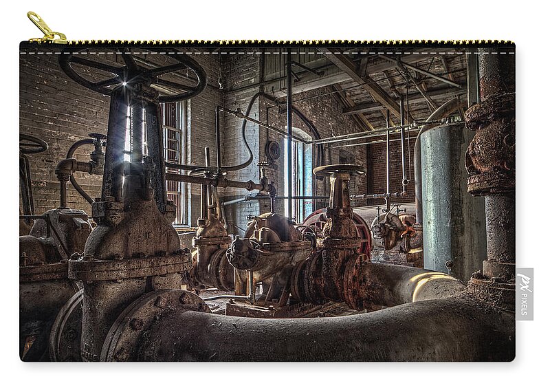 Art Zip Pouch featuring the photograph The Pumphouse by Everet Regal