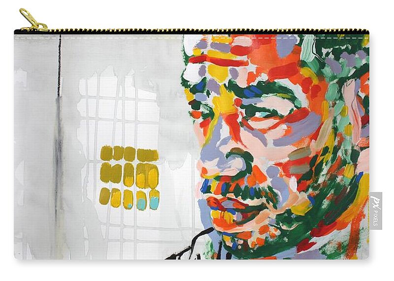 Abstract Zip Pouch featuring the mixed media Pursuit by Aort Reed
